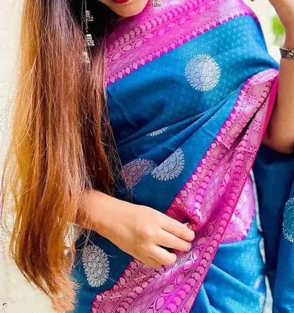 Blue_Embellished_Banarasi_Jacquard_Saree_(Blue)